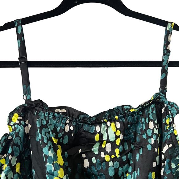 Torrid Women's Plus Size Teal Dot Print Square Neck Crop Cami - Size 6 - NWT - Picture 5 of 9